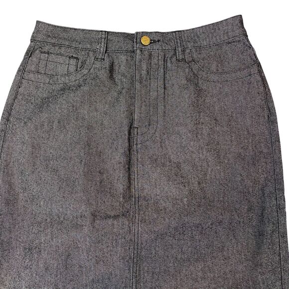 The Main Street Exchange Skirt Womens 6 Black Denim Stretch Regular Fit - Picture 12 of 14